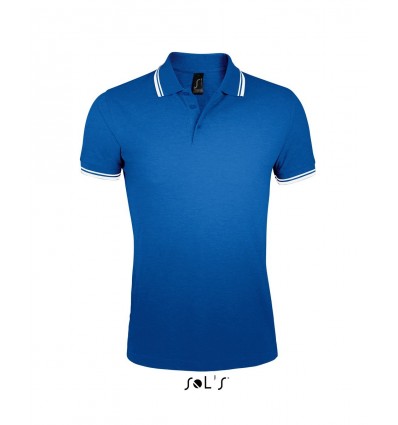 Мужская рубашка поло SOL'S PASADENA MEN,цвет:ярко-синий/белый,размер:M