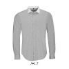 Рубашка мужская, плетение "нить к нити", с длинным рукавом SOL’S BELMONT MEN,цвет:светло-серый,размер:L