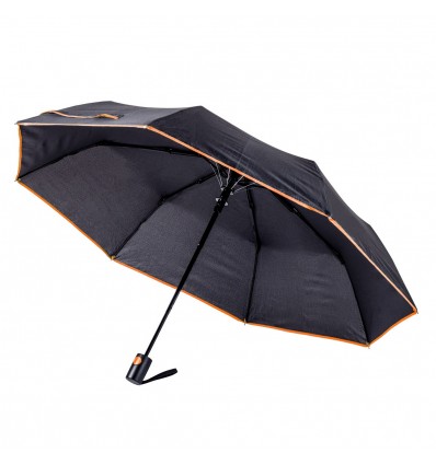Складной полуавтоматический зонт ТМ "Bergamo",цвет:черный/оранжевый,размер:О 96 см