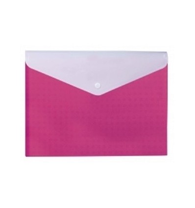 Папка-конверт А4 "Вишиванка" на кнопке, на 2 отделения, розовая