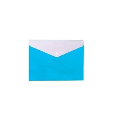 Папка-конверт А4 "Вишиванка" на кнопці, на 2 відділення, блакитна