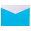Папка-конверт А4 "Вишиванка" на кнопці, на 2 відділення, блакитна