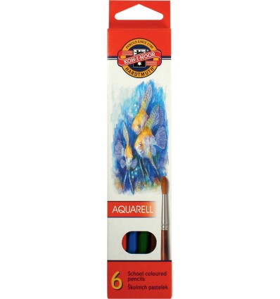 Акварельные цветные карандаши Mondeluz «Рыбки», 6 цв.