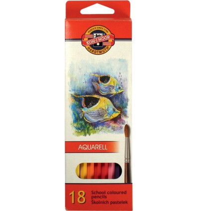 Акварельные цветные карандаши Mondeluz «Рыбки», 18 цв.