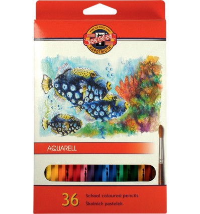 Акварельные цветные карандаши Mondeluz «Рыбки», 36 цв.