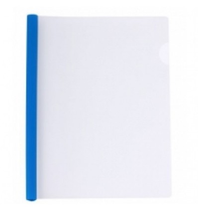 Папка А4 пластиковая с планкойприжимом 95 л, синяя
