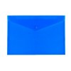 Папка-конверт А4 прозрачная на кнопке, синяя
