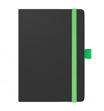Тижневик датований Смарт BRUNNEN 2018 Strong чорний з зеленим зрізом, 12.5 * 19.5 см, 192 сторінок