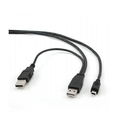 Кабель mini USB2.0, A-папа+питание/mini USB 5-пин, 0.9 м, премиум