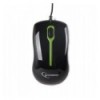 Оптическая мышь, USB интерфейс, черный цвет с зеленой вставкой