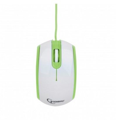 Оптична миша USB інтерфейс, біло-зелений колір