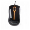 Оптическая мышь, USB интерфейс, черный цвет с оранжевой вставкой
