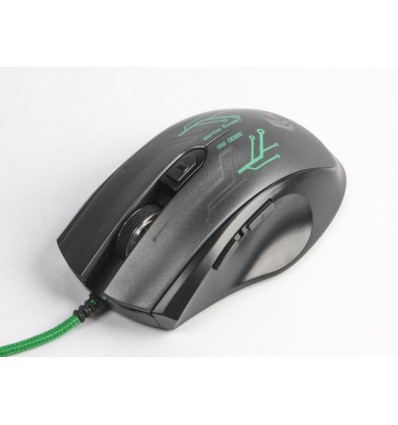 Оптическая игровая мышь, USB интерфейс, зеленый цвет