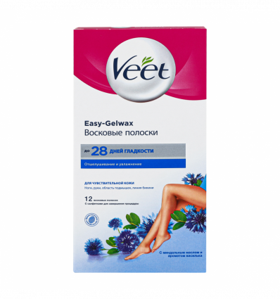 Восковые полоски Veet Easy-Gelw для чувствительной кожи 12шт