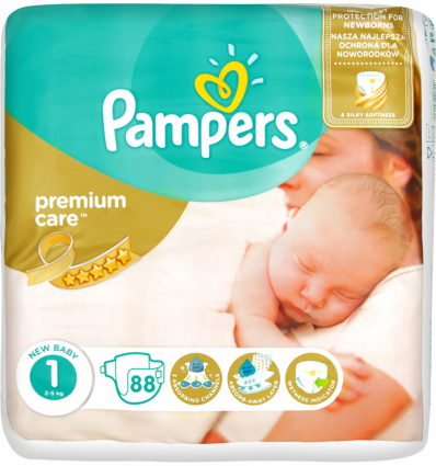 Подгузники Pampers Premium Care Newborn размер 1 для детей 2-5кг 78шт