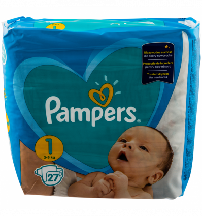Подгузники Pampers Newborn детские одноразовые 2-5кг 27шт