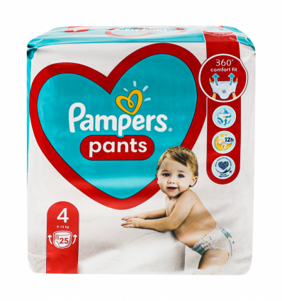Підгузники-трусики Pampers Pants 4 розмір для дітей 9-15кг 24шт/уп