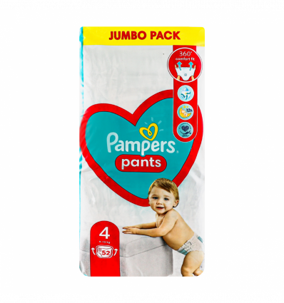 Подгузники Pampers Pants Maxi 4 размер для детей 8-14кг 52шт