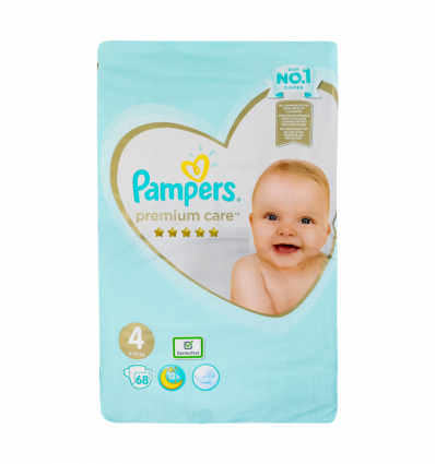 Підгузники Pampers Premium care 4 розмір для дітей 9-14кг 68шт/уп