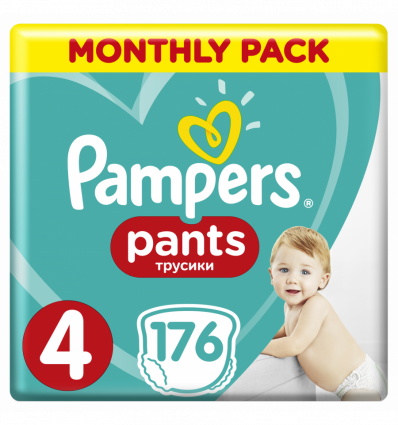 Підгузки-трусики Pampers Pants 4 розмір для дітей 9-15кг 176шт