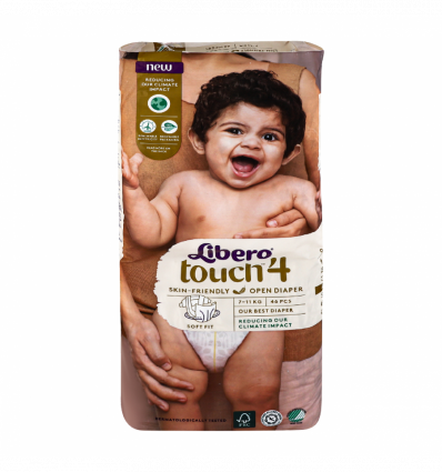 Подгузники Libero Touch 360° pro skin 4 размер 7-11кг 46шт