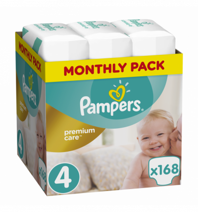 Підгузки Pampers Premium Care 4 розмір для дітей 9-14кг 168шт