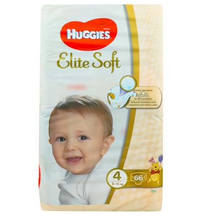 Підгузки Huggies Elite Soft 4 розмір для дітей 8-14кг 66шт