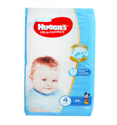 Підгузки Huggies Ultra Comfort 4 розмір для хлопчиків 8-14кг 66шт