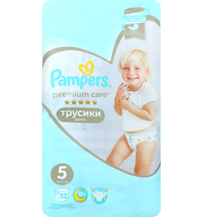 Подгузники-трусики Pampers Premium Care 5 для детей 12-17кг 52шт