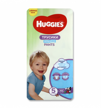 Подгузники-трусики Huggies Pants 5 размер для мальчиков 12-17кг 48шт
