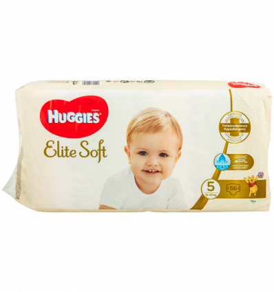 Подгузники Huggies Elite Soft 5 разм для детей 12-22кг 56шт