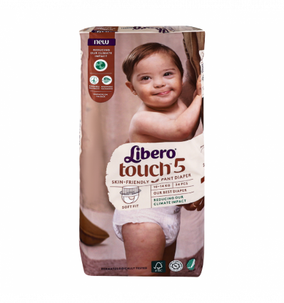Подгузники Libero Touch 5 размер для детей 10-14кг 34шт
