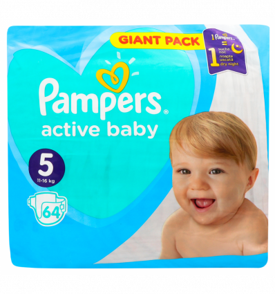 Пiдгузки Pampers Active Baby дитячі 5 розмір 11-16кг 110шт