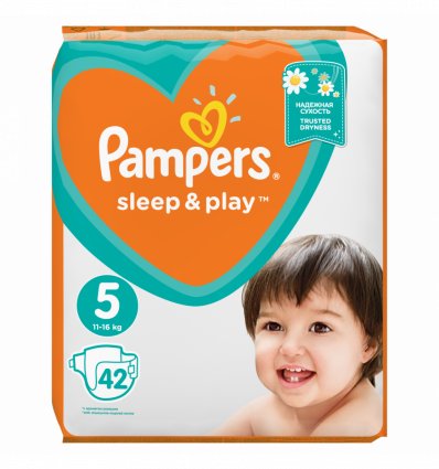 Пiдгузки Pampers Sleep & Play дитячі 5 розмір 11-16кг 42шт