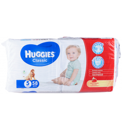 Подгузники Huggies Classic 5 размер 11-25кг детские 58шт