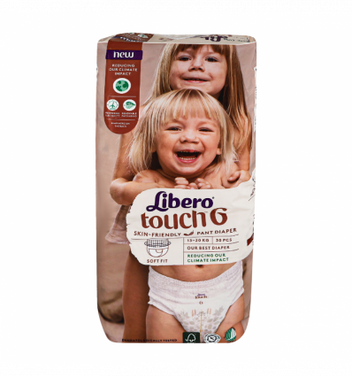 Підгузки Libero Touch 6 розмір для дітей 13-20кг 30шт