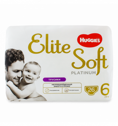 Подгузники-трусики Huggies El Soft Pl 6 размер для детей от 15кг 26шт