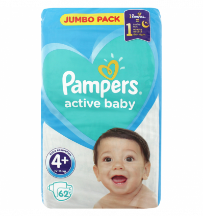 Підгузники-трусики Pampers Active Baby одноразові 10-15кг 62шт/уп