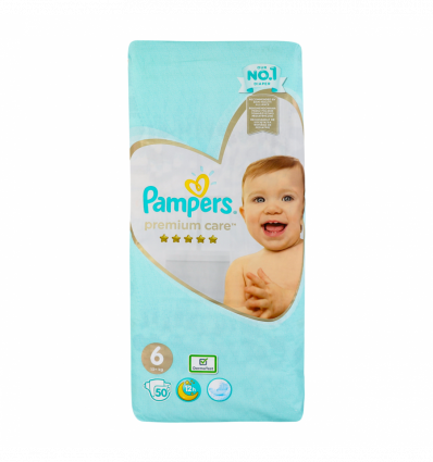 Підгузники Pampers Premium care 6 розмір для дітей 13+кг 50шт/уп
