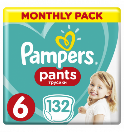 Подгузники-трусики Pampers Pants 6 размер для детей 15+кг 132шт