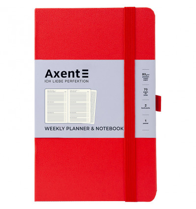 Еженедельник недатированный Axent Partner Strong 8602-21-05-A, A5-, 125x195 мм, 96 листов, красный
