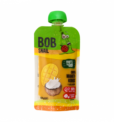 Пюре Bob Snail Смузи Манго-кокос фруктовое 120г