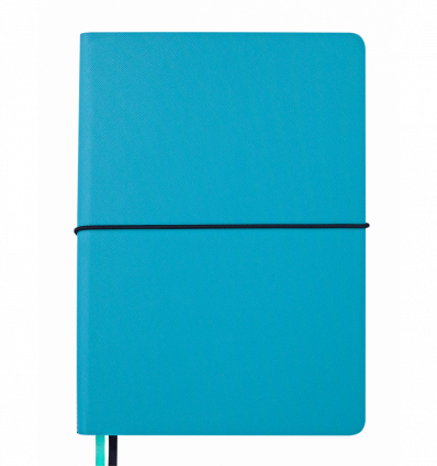 Блокнот деловой UNIQUE, А5, 96 л., клетка, бирюзовый с черным, иск.кожа ( BM.295107-06 )