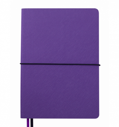 Блокнот деловой UNIQUE, А5, 96 л., клетка, черный с фиолетовым, иск.кожа ( BM.295107-01 )