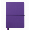 Блокнот деловой UNIQUE, А5, 96 л., клетка, черный с фиолетовым, иск.кожа