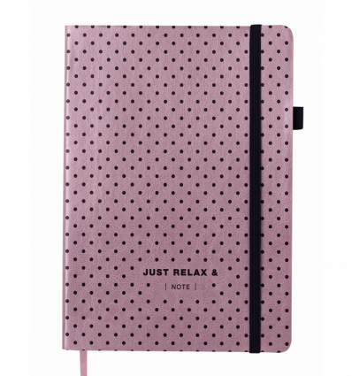 Блокнот діловий RELAX, А5, 96 арк., нелін., рожеве золото, шт.шкіра ( BM.295001-23 )