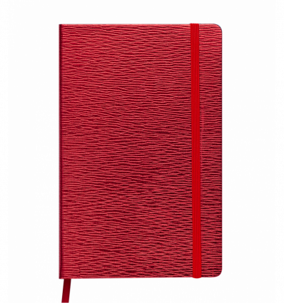 Блокнот деловой INGOT, LOGO2U, 125x195 мм, 80 л., клетка, красный, иск. кожа