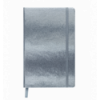 Блокнот діловий INGOT, 125x195 мм, 80 арк., клітинка, сріблястий, шт.шкіра
