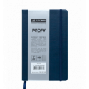 Блокнот деловой PROFY, L2U, 125x195 мм, 80 л., клетка, синий, иск.кожа