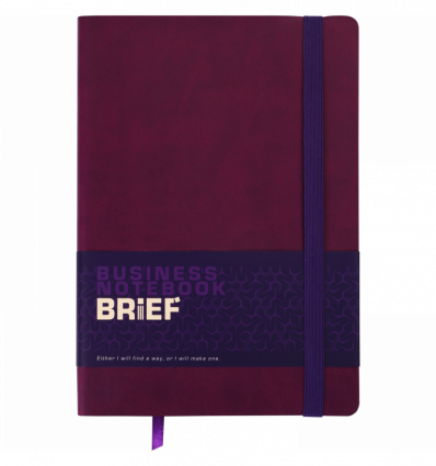 Блокнот деловой BRIEF, L2U, А5, 96 л., линия, марсала, иск.кожа ( BM.295204-13 )